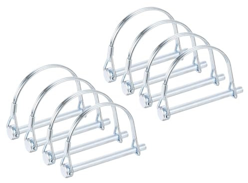 PATIKIL Trailer Coupler Pin 15/64x2-3/4, 8 Pcs Wire Lock Pin Safety Shaft Locking Pin Round Pto Pins for Farm Trailers Lawn Hitches Garden Tractor Kayak Boat (6 x 70 mm)