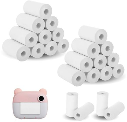 24 Rollen Thermopapier Kinderkamera, Sofortbildkamera Kinder Rollen, Thermodrucker Papier, Nachfüllpapier für Kinder Sofortbildkamera, DIY Instant Digital Camera Papier