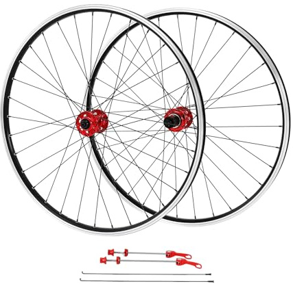 HUSPOO 29 Zoll Mountainbike Laufradsatz, Aluminiumlegierung Felge Scheibenbremse MTB-Laufradsatz, Schnellspanner Vorne Hinten, Räder Schwarz Fahrradräder, Tragfähigkeit 200kg