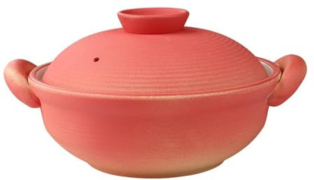XYUERU Cazuela de cerámica, Olla for guisar, cazuela Redonda, Olla for Sopa Japonesa, cazuela de Barro, Olla de Barro de Barro, ollas de Barro con Tapa(1.5L)