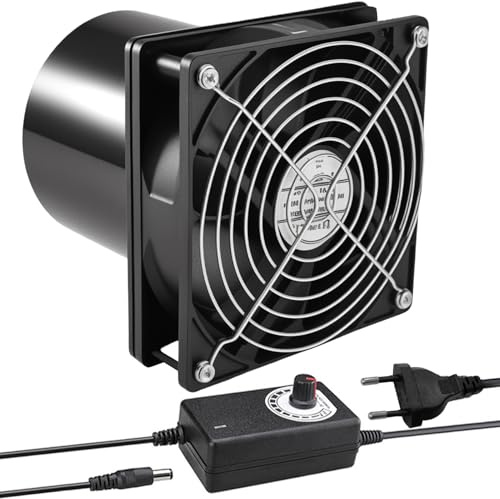 Joycabin Rohrventilator 100mm Abluftventilator Rohrlüfter mit Geschwindigkeitsregler, Rohrventilator Hitzebeständig Lüfter Leise Rauchabzug Ventilator für Küchen,WC,Gewächshaus,Garage,Luftzirkulation