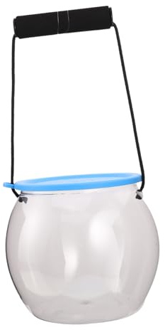VICASKY Plastikfischglas Mit Deckel Tragbares Fischglas Transparenter Angeleimer Plastik-luftblasenglas Runde Blumenvase Goldfischglas Kampffischbecken Geräumiges Fassungsvermögen