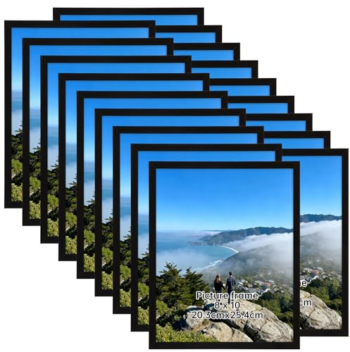 Giftgarden 8x10 Picture Frame Set of 18, Lightweight 8 by 10 Frames Bulk for Gallery Wall Photo Hanging and Tabletop Display, Black