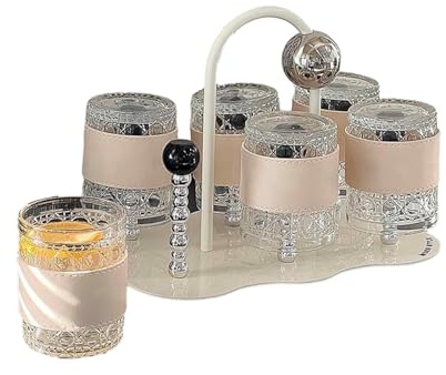 260ml/9oz ceramica vintage rattan plaid tazza d'acqua con scarico portabicchieri anti-scottatura-latte bianco sei tazze