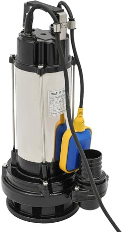 Schmutzwasserpumpe 1500W Tauchpumpe mit Schwimmer Baupumpe, 36000 l/h Edelstahl-Pumpe für Schmutzwasser, Abwasser, für Fäkalien und organische Feststoffe