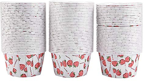 Moldes de Papel para Cupcakes Mini, Diseño de Puntos Multicolor, Pack 100 - Desmoldado Fácil, Aislamiento Térmico, Fiestas y Celebraciones (Fresa)