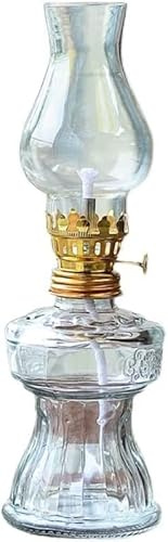 Lampes à huile, lampe pétrole, en verre, éclairage d'ambiance de table rétro transparent