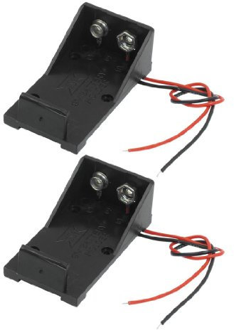 OVBBESS 2 unids negro plástico 9V baterías caso Holder w Wire Cables