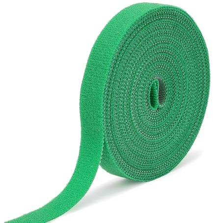 Cravatte per piante con gancio e anello, nastro di fissaggio in tessuto largo 1,27 cm, nastro di fissaggio su entrambi i lati, riutilizzabile, regolabile, fascette per viti da giardino, morbida