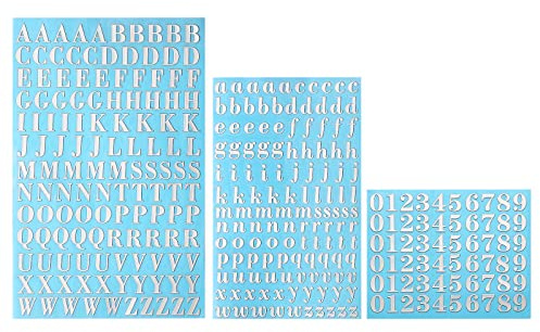 3 Bögen Alphabet-Nummern-Aufkleber, Glitzer-Metall-Mini-Buchstaben-Aufkleber, Nummern-Aufkleber, Groß- und Kleinbuchstaben, Zahlen für Scrapbooking, DIY-Basteln (Silber, 9 mm)