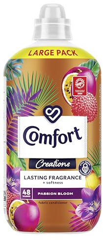 Comfort Perfume Creations Passion Bloom Fabric Conditioner with Motion-Activated Fragrance Technology 100 Days of Freshness 48 washes (1.44 L)