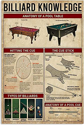 Metall-Blechschilder Billard Wissen Aluminium Metallschild Nostalgie Metallschild Generisch Retro Schilder Für Garage, Garten, Küche 20x30cm