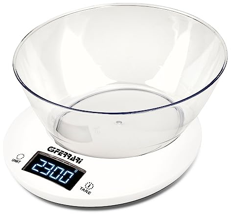 G3 Ferrari G20153 Bilancia da Cucina Winny, 2 Litri, 1 g / 5 kg, Bianco
