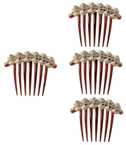 Abaodam 4stücke Braut Haarschmuck Mit Perlen Und Strass Vintage Haarspange Für Hochzeiten Geeignet Für Hanfu-stile Eleganter Haarkamm Für Festliche Anlässe Für Frisuren Und