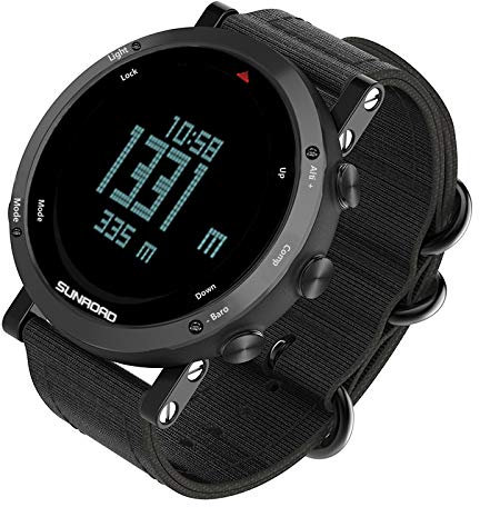 EKSED Baromètre Altimètre Boussole Thermomètre Prévisions Météo Montre Homme 50 mètres Résistante à l'eau Multifonctionnelle Montre de Sports de Plein Air for Alpinisme Course Trekking Camping