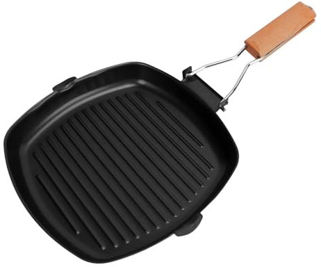 Poêle À Griller En Fer Forgé, Poêle À Griller Portable Avec Poignée Pliable, Poêle À Cuisson Polyvalente, Poêle À Griller D'extérieur Pour Cuisine Domestique.