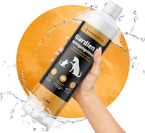 Schädlingsmeister Giardien Ex Reinigungslösung - 1 Liter - Für Hunde & Katzen - Giardien Desinfektionsmittel & Geruchsneutralisierer gegen Giardien, Viren, Bakterien auf Oberflächen - Ohne Nachspülen