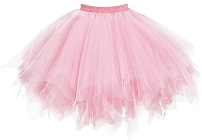 Damen Tüllrock tütü Rock Ballett Tanzkleid Tulle Unterkleid Petticoat Tutu Cosplay für Karneval Kostüm