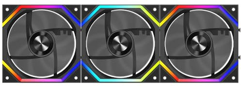 TZMRIT Build Blocks UNI FAN - ARGB Fan - Daisy Chain Design - One Cable Connection - RGB PC Case Fan 120 mm Black Reverse Flow