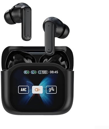 Hasaller Wireless Earbuds Smart Touch Screen Earbuds Noise Cancelling Blue-tooth Headset Headphones in Ear HD Mic HiFi Stereo Sound Earphones(Black)