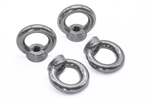 4pcs of M6 Eye nut stainless steel 316 A4 marine grade female thread (M6)