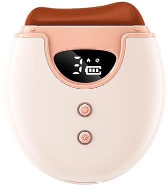 HAGJII Guasha Electrico Herramienta De Belleza Con Terapia De Luz Roja Y Vibración, Masajeador Facial Multifunción Para Antienvejecimiento, Contorno Y Tratamiento Profundo De La Piel(Brown stone)