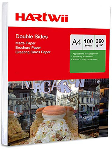 A4 Matt Matte Double Sides Photo Paper - 100 Sheets Inkjet Paper Photography Printing Uinkit - 260 GSM