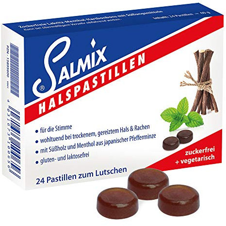 SALMIX Halspastillen | wohltuend bei trockenem, gereiztem Hals & Rachen | 24 Pastillen zum Lutschen