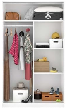 3406MF Armoire avec Deux Portes COULISSANTES Seven - Blanc