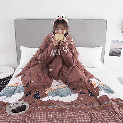 VOCD Couette avec Manches, Couette d'hiver Paresseux, Multifonction Amovible Confort Chaud Épaissir Couverture De Lit Portable pour La Maison Hiver Sieste Bureau Voiture Chambre