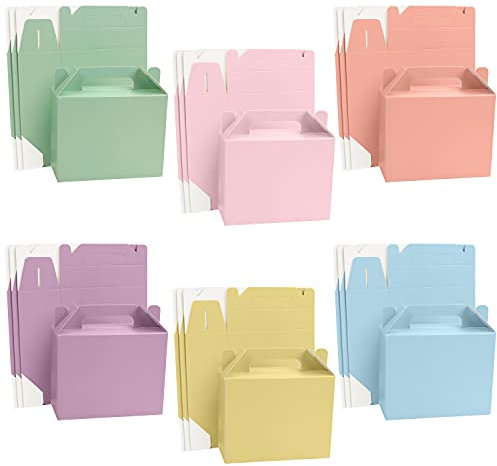 Belle Vous Cajas para Dulces en Fiestas (Pack de 24) 14 x 6 x 11 cm – Cajitas Regalo Colores Pastel para Cumpleaños de Niños y Niñas - Cajas para Chuches, Alimentos, Baby Shower y Bodas