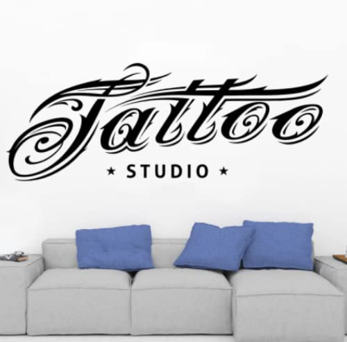 Studio Logo Wall Art Decals Decor Fashion Cool Design Tattoo Vinyl Stickers Tattoo Studio Shop Window Art Decoration57x21cm