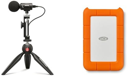 Shure MV88+ Video Kit - Digital Stereo Condenser Microphone for Apple and Android & LaCie Rugged USB-C, 5TB, Portable External Hard Drive, Drop, Shock, Dust, Rain Resistant