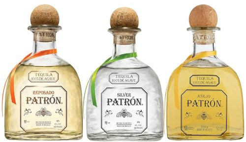 Patron Tequila Miniature Discovery Trio Gift Set 3x5cl - Single Serve Bottles - Tequila Gift