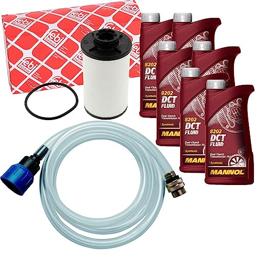 Getriebe Ölwechselset Febi Filter+6L Dct Öl+Schauch | 44176+6L Dct 8202+BGS 1402 6 Gang Doppelkupplungsgetriebe Getriebe passend für 6-Gang Doppelkupplungsgetriebe DQ250