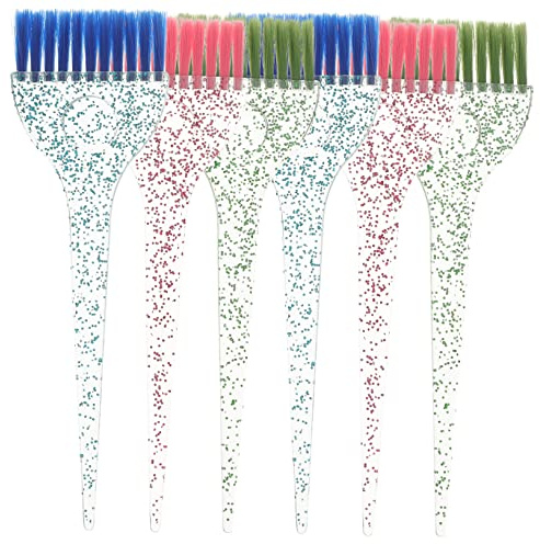 VALICLUD 6stücke Haarfärbepinsel und Friseurkamm mit Bürste Applikatorpinsel Spezialpinsel zum Haare Färben Friseurbürste für Salon und Heimanwendung Kamm aus Polycarbonat