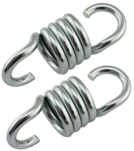 MeevrgR Lot de 2 ou 4 ressorts pivotants en acier de 7 mm pour balancelle de porche, support de suspension robuste avec design étroitement enroulé, argenté