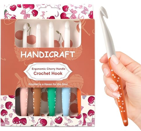 Looen 6er Häkelnadel Set Groß (6mm-12mm) – Ergonomisches Häkelset mit Soft-Grip für schmerzfreies Häkeln von Chunky Wolle, Textilgarn & Körben
