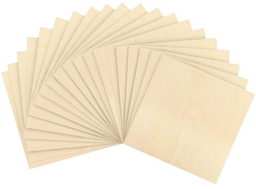 Belle Vous Tablero Madera Contrachapado 3mm - 20x Tablas de Madera de Abedul 30 x 30 cm - Para Bricolaje Proyectos Manualidades Corte Laser Pintar Modelado Grabado Pirograbado