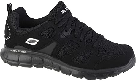 Skechers Vim Turbo Ride Boy's Sneakers, Black Synthetic Mesh Trim, 3 UK