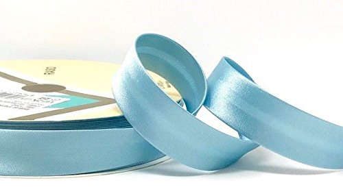 Ocean Blau byetsa Satin Falte 18 mm Schrägband auf einer 25 m Rolle