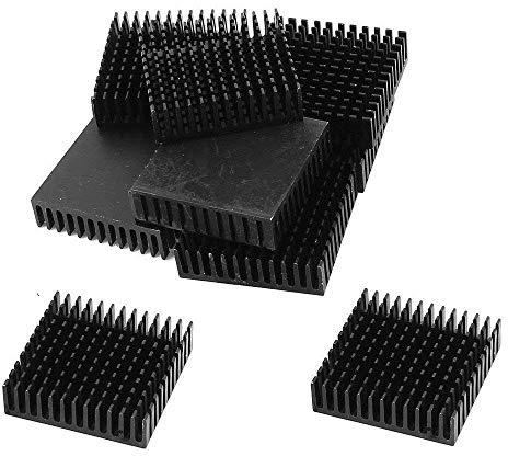 Nxtop 12 Pcs Aluminium 40 x 40 x 11mm Square Heatsink Cooling Cooler Fin Black