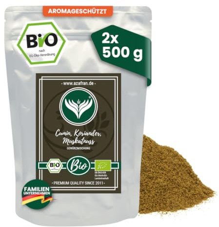 Azafran BIO CKM Gewürzmischung Cumin Koriander Muskat gemahlen 1kg | Ayurvedisch inspiriert für warme Küche