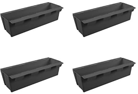 ARTECSIS Paletten Blumenkasten 4er Set Anthrazit Pflanzkasten Einsatz Europalette 37cm