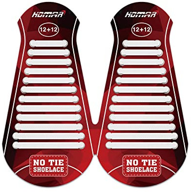 HOMAR Lacci di Gomma Elastici per Scarpe Casual, Ginnastica e Stivali, Senza Nodo Stringhe in Silicone Impermeabile con Multicolore per Bambini e Adulti