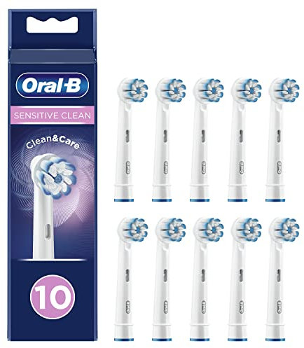 Oral-B Sensitive Clean Aufsteckbürsten für elektrische Zahnbürste, 10 Stück, sanfte Zahnreinigung, ultra-dünne Borsten-Technologie, briefkastenfähige Verpackung, Valentinstag Geschenk für Sie/Ihn