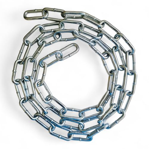 Heavy Duty Stainless Steel Rust Resistant Chain for Gate Security Extra Strong Galvanised Long Links Welded Metal Shiny Chrome Plated and Polished for DIY Fence Bike Out Door Swing (4MM, 2 Metre)