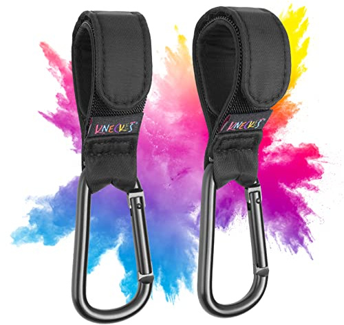 KNECKES Robusti ganci per passeggini (Set di 2, capacità di carico 20kg) Chiusura in velcro