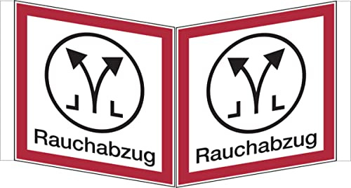 Dreifke® Feuerwehrschild, Winkelschild Rauchabzug - angelehnt an DIN 4066 Kunststoff 200x200mm