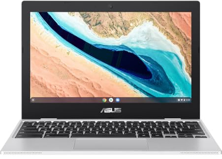 ASUS- Chromebook CX1, pantalla NanoEdge HD de 11,6, procesador Intel Celeron N4020, eMMC de 64 GB, RAM de 4 GB, sistema operativo Chrome estándar de grado militar, color plateado transparente, CX1101